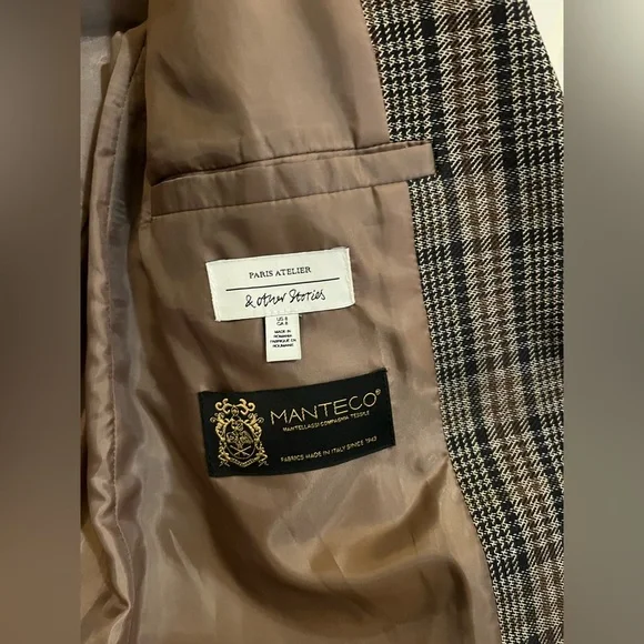 & Other Stories Fitted Checkered Blazer in Size 8 - Picture 5 of 12